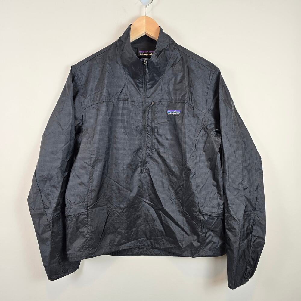 Patagonia Womens Size S Houdini Stash 1/2 Zip Pullover Black